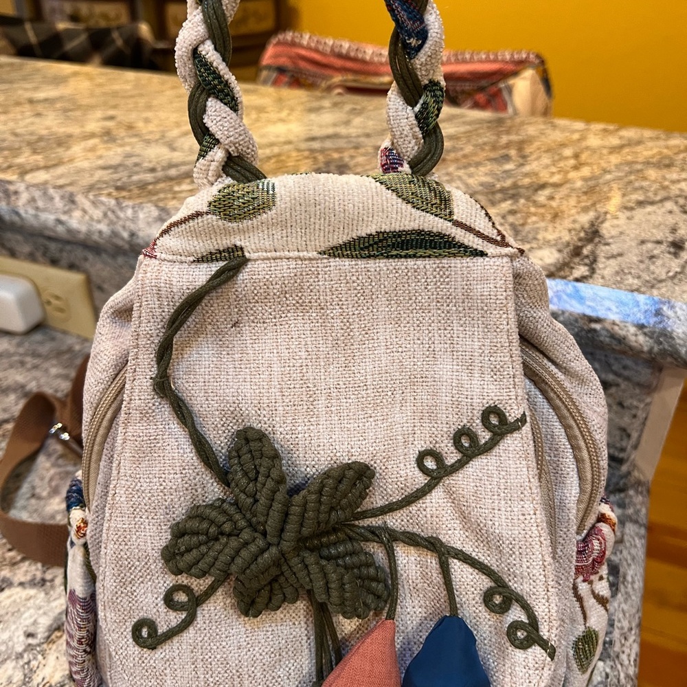 Floral Embroidered Backpack
